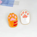 2Pcs/Set Enamel Pin Cute Cartoon Orange White Paw Brooch Pins DIY Badge Gif K5F6