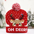 Colorful LED Light Christmas Hat Snowman Luminous Knitted Cap Beanie (B) A