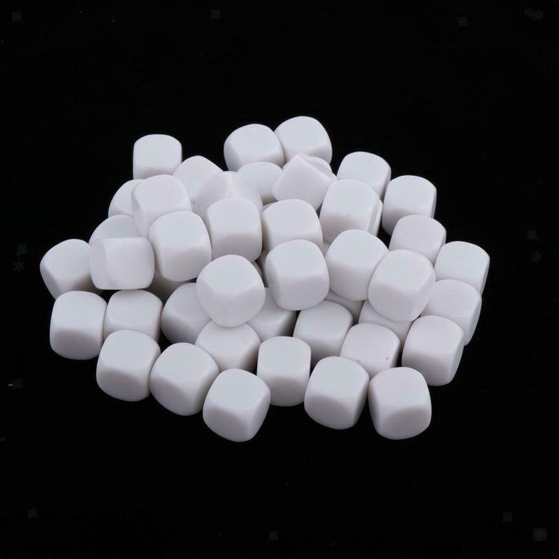 50Pcs 18mm D6 Six-sided Plastic Dice Blank Cube Blank Dice