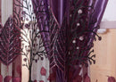 Window Floral Leaf Voile Jacquard Drape Curtain Sheer Valance Dark Purple