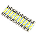 10pcs 5050 3-SMD LED Mirror Light 28mm-31mm Fuse Bulbs Kit Car Lighting