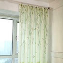 Butterfly Printed Cotton and Linen Living Room Bedroom Curtain (Green)