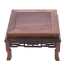 Square Right Mahogany Sculpture Buddha Statue Crafts Decoration Base Wool R