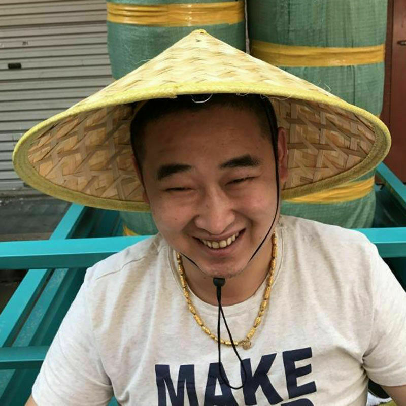 Oriental Vietnamese Chinese Asian Straw Cone Shaped Fishing Rice Bamboo Hat B3U0