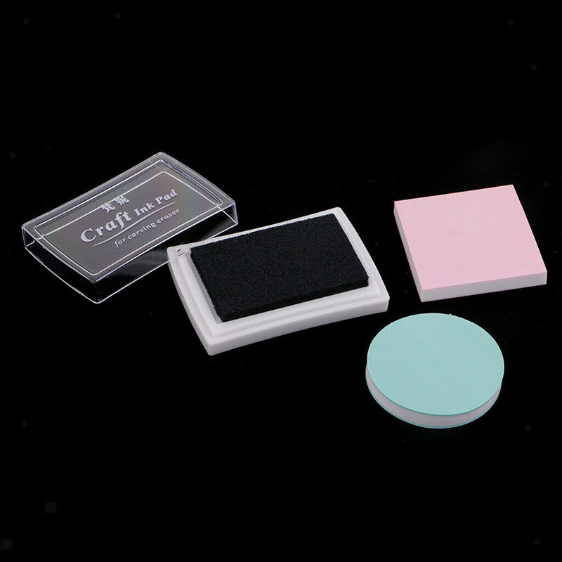 1 Set Rubber Stamp Carving Kit - RUBBER STAMP BLOCKS, CARVING CHISELS, CUTTING