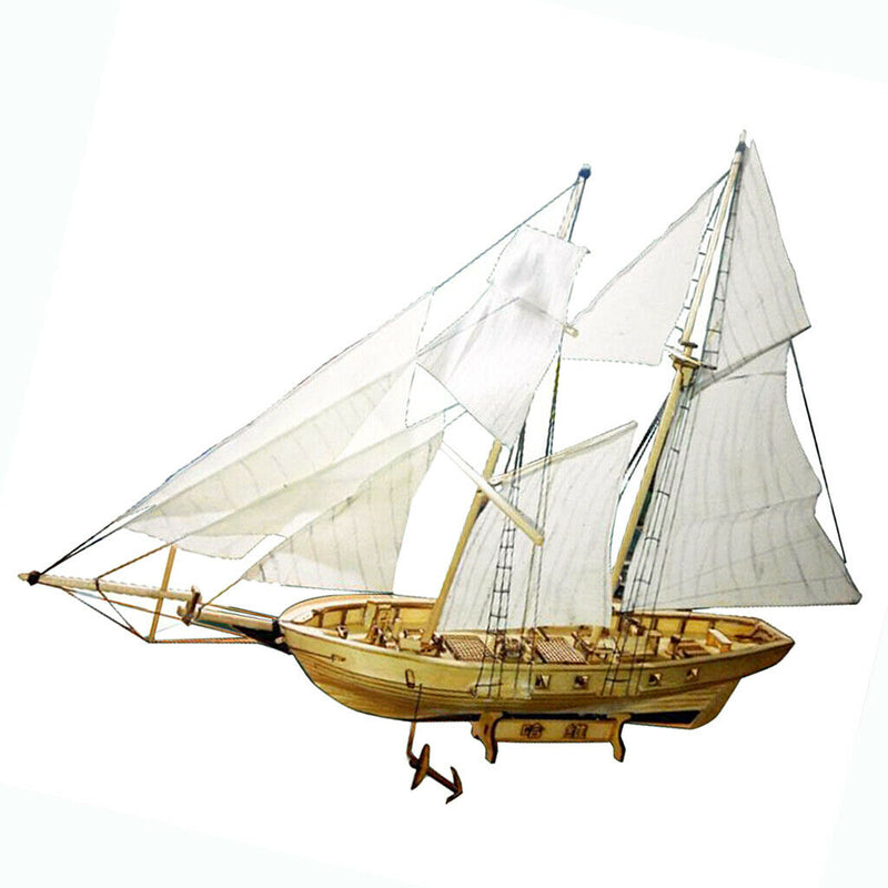 Handmade DIY Building Kits Boats Wood Sailboat Sailing Ship Puzzles Toys