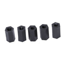 M3x10mm Female Thread Nylon Hex Standoff Spacer Pillar Black 100pcs M2B7