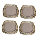 4Pieces Stretch Velvet Chair Covers Dining Chair Seating Cushion Decor Khaki