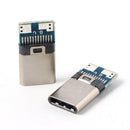 6 Pcs USB 3.1 Type C Male DIY Solder Cable Plugs Socket Attached PC Board