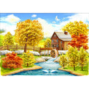 Art Autumn House River 5D Diamond Painting Drawing DIY Full Round Drill Kit