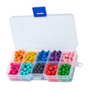 One Box Round Painted Multi Color Wooden Beads DIY Project Bracelet Jewelry