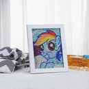5D DIY Full Drill Special Shaped Diamond Painting Blue Horse Cross Stitch
