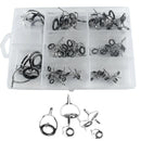60pcs Fishing Rod Guides Ring Double Foot Stainless Steel Frame Ceramic Ring