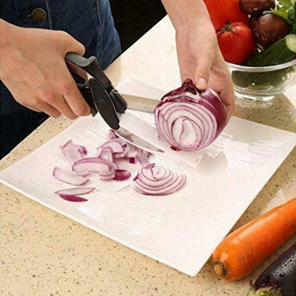 2 in 1 Kitchen Smart Scissors with Cutting Board AU W8R9