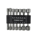 (14Pcs) Power Nut Driver Drill Bit Set Metric Socket Wrench Screw 1/4Inch D
