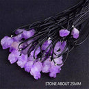 Natural Stone Pendant Necklace Amethysts Crystal Chakra Reiki Raw Ore Jewelry