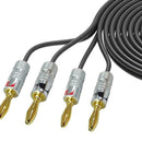 2x Hi-end 10ft 12 Gauge Hifi Speaker Cable Wire with 8pcs 4mm Banana Plugs