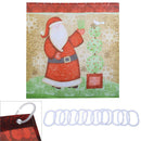 Red Santa Claus Print Shower Curtain Polyester Waterproof Bath Curtain Set