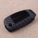 Rubber Carbon Fiber Flip Car Key Case Protector Chain Fit For Audi A3 2013-2019