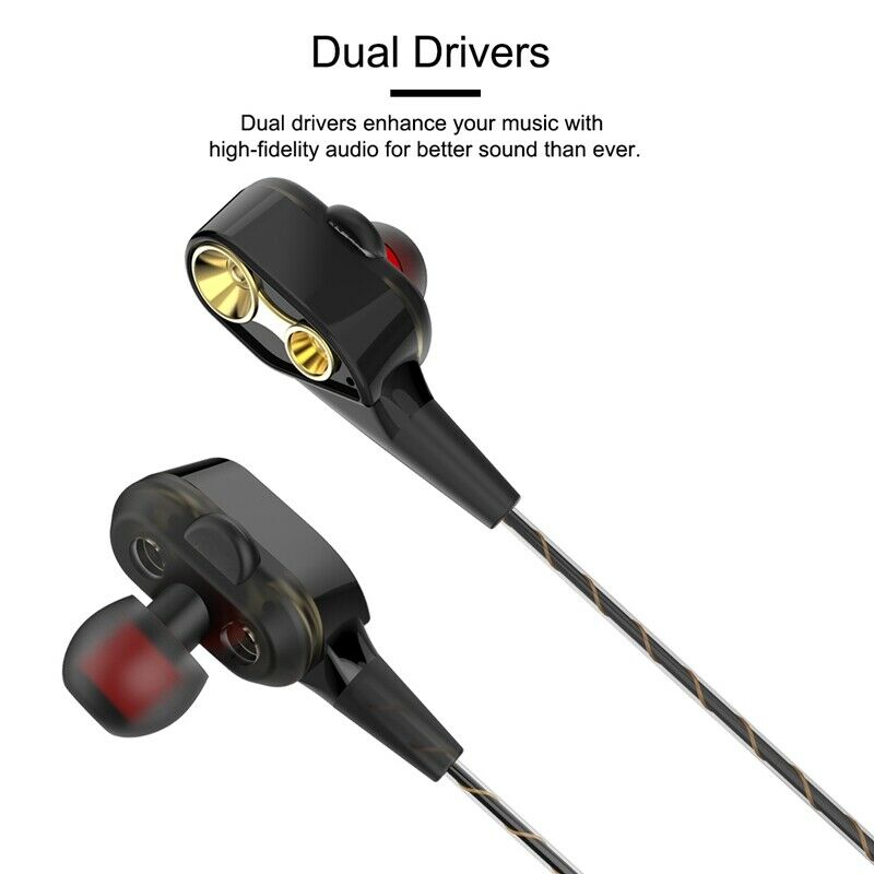 Wired earphone Super Bass Noise Isolation HIFI 3.5mm dual drive stereo In-E B5X9