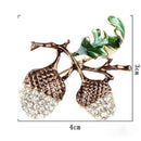 Nut Brooch Pin Rhinestone Crystal Cute Plant Brooch Pins Jewelry Gift Chic NB3C