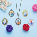 30Pcs Oval Pendant Trays Bezel with Dome Glass Cabochon for DIY Jewelry  VTU