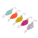 5pcs Spoon Fishing Lure Metal Hard Bait Bass Trout Pike Salmon Lure 1 inch