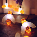 20 Warm White LED Bee Solar Party Fairy String Lights for Patio & Garden O NRI
