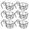 6x Railing Planter Baskets Flower Pot Holder Hanger Iron Plants Rack Pots Stand