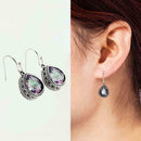 Colorful Mini Stud Earrings Women Water Drop Druzy Jewelry Stone Decor Allo Y5O0