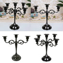 Home Art Alloy 3 Arms Candelabrum Candelabra Candle Holder Stand Black