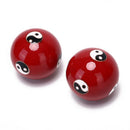 Chinese Yin Yang Health Ball Stress Relief Meditation Red Massage Tool Handb %o