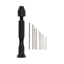 Mini Micro Aluminum Hand Drill With Keyless Chuck +10 Twist Drills Rotary T