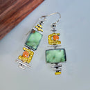 Retro Geometric Turquoise Drop Earrings Ethnic Ear Hook for Women Jewelry