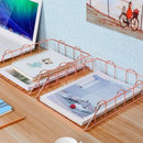 1 Set Of 2 Office Supplies Metal Stackable File Document Letter Tray Organi