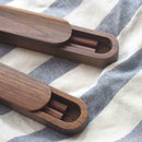 Japanese 4JVR Wood Case Style Portable Chopsticks Travel Box Cutlery Storage