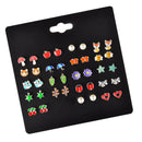 20 Pairs Cute Assorted Multiple Shapes Stud Earrings for Women Earrings Set