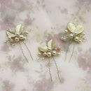 4PC Wedding Bridal Flower Rhinestone Crystal Hair Bridesmaid Clips