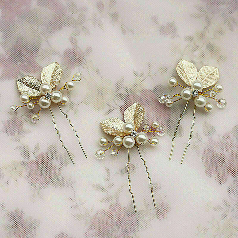 4PC Wedding Bridal Flower Rhinestone Crystal Hair Bridesmaid Clips