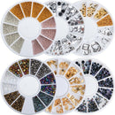 Nail Art Jewelry 12 Grid Disc Hollow Alloy Color Gravel Rivet Rhinestone Ma A2R6