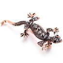 Metal Alloy Lizard Animal Brooch Rhinestone Brooches For Female Pins Lapel  U5M7