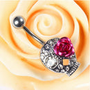 Sexy Crystal Flower Dangle Navel Belly Button Ring Bar Jewelry Hot