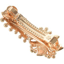 Rhinestone Accent Blue Leaves Detail Hair Clip Barrette for Lady Girls
