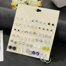 30 Pairs Alloy Stud Earrings Fashion Korean Stud Earrings for Women men Girls