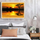 Full Drill Round Diamond Painting Kit DIY Twilight Elephant for Room Decor