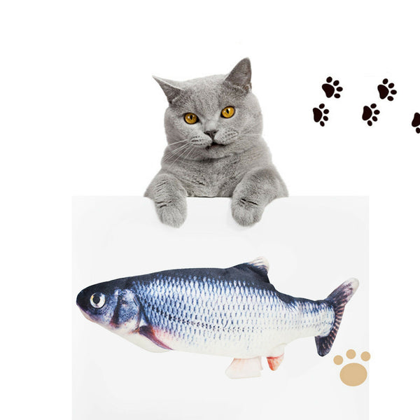 4pcs Cats Electric Fish Toys Cat Chew Kicker Teaser For Pet Cat Kitten