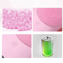 Electric Silicone Facial Cleansing Instrument Vibration Face Washer (Pink)
