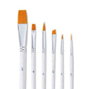 6Pcs Synthetic Hair Artist Paint Nylon Filbert Acrylic Oil Brush Watercolor U0W3