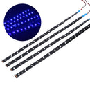 Blue 4pcs 30CM/15 LED Car Motors Truck Flexible Strip Light Waterproof 12V A