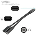 Type C To 3.5mm  And Charger 2 In1 Headphone Audio Jack USB C Cable Adapter
